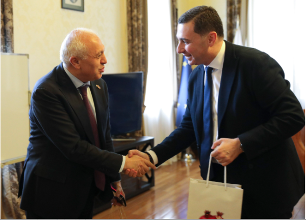საკრებულოს თავმჯდომარე სომხეთის ელჩს შეხვდა