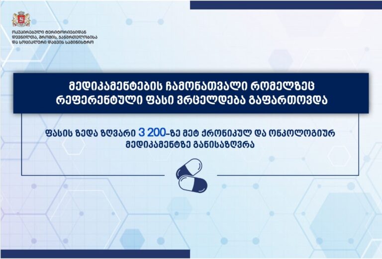 წამლების ჩამონათვალი, რომელზეც რეფერენტული ფასი მოქმედებს, გაფართოვდა